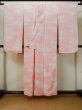 Photo3: L0727I Used Japanese womenPale Light Pink FURISODE long-sleeved / Silk. Flower,   (Grade C) (3)