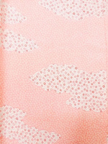 Photo5: L0727I Used Japanese womenPale Light Pink FURISODE long-sleeved / Silk. Flower,   (Grade C) (5)
