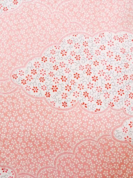 Photo8: L0727I Used Japanese womenPale Light Pink FURISODE long-sleeved / Silk. Flower,   (Grade C) (8)