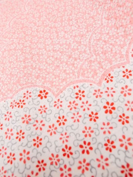 Photo10: L0727I Used Japanese womenPale Light Pink FURISODE long-sleeved / Silk. Flower,   (Grade C) (10)
