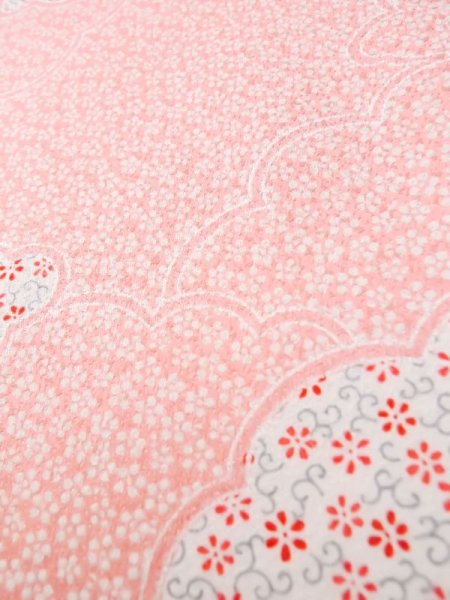 Photo11: L0727I Used Japanese womenPale Light Pink FURISODE long-sleeved / Silk. Flower,   (Grade C) (11)