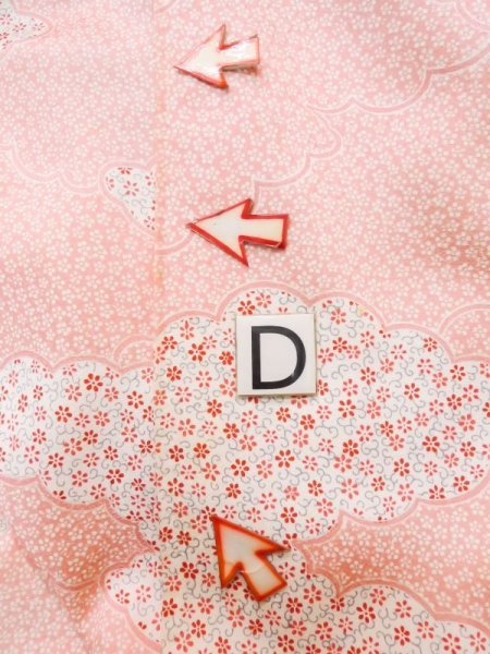 Photo19: L0727I Used Japanese womenPale Light Pink FURISODE long-sleeved / Silk. Flower,   (Grade C) (19)