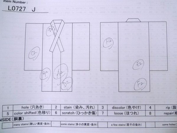 Photo17: L0727J Used Japanese women Vivid Blue FURISODE long-sleeved / Silk. Butterfly,   (Grade C) (17)