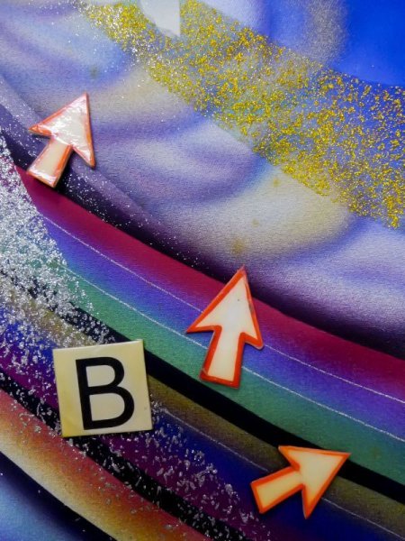 Photo19: L0727J Used Japanese women Vivid Blue FURISODE long-sleeved / Silk. Butterfly,   (Grade C) (19)