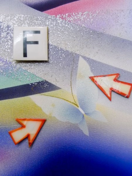 Photo23: L0727J Used Japanese women Vivid Blue FURISODE long-sleeved / Silk. Butterfly,   (Grade C) (23)