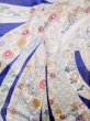 Photo5: L0727K Used Japanese womenPale Light Pink FURISODE long-sleeved / Silk. Bundle of Ribbons, Bundle of Ribbons, Diamond-shaped flowers, Crossed circles patterns  (Grade C) (5)
