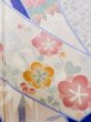 Photo12: L0727K Used Japanese womenPale Light Pink FURISODE long-sleeved / Silk. Bundle of Ribbons, Bundle of Ribbons, Diamond-shaped flowers, Crossed circles patterns  (Grade C) (12)