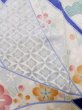 Photo13: L0727K Used Japanese womenPale Light Pink FURISODE long-sleeved / Silk. Bundle of Ribbons, Bundle of Ribbons, Diamond-shaped flowers, Crossed circles patterns  (Grade C) (13)