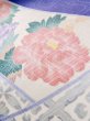 Photo15: L0727K Used Japanese womenPale Light Pink FURISODE long-sleeved / Silk. Bundle of Ribbons, Bundle of Ribbons, Diamond-shaped flowers, Crossed circles patterns  (Grade C) (15)