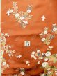 Photo19: L0727L Used Japanese women  Orange FURISODE long-sleeved / Silk. Chrysanthemum, Flower cart pattern  (Grade C) (19)