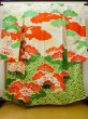 Photo1: L0727N Used Japanese women  Off White FURISODE long-sleeved / Silk. SAKURA cherry blossom,   (Grade D) (1)