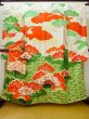 Photo2: L0727N Used Japanese women  Off White FURISODE long-sleeved / Silk. SAKURA cherry blossom,   (Grade D) (2)