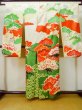 Photo3: L0727N Used Japanese women  Off White FURISODE long-sleeved / Silk. SAKURA cherry blossom,   (Grade D) (3)