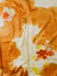 Photo5: L0727O Used Japanese women  Off White FURISODE long-sleeved / Silk. Flower,   (Grade C) (5)