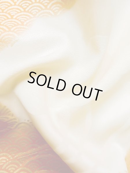 Photo17: L0727O Used Japanese women  Off White FURISODE long-sleeved / Silk. Flower,   (Grade C) (17)