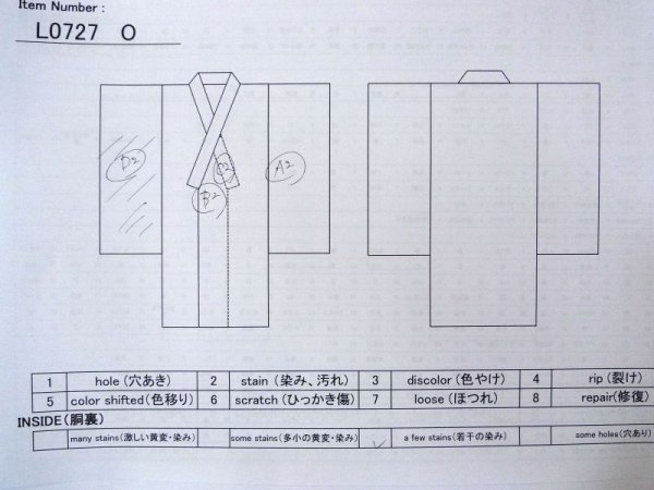 Photo18: L0727O Used Japanese women  Off White FURISODE long-sleeved / Silk. Flower,   (Grade C) (18)