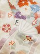 Photo25: L0727P Used Japanese womenPale Light Multi Color FURISODE long-sleeved / Silk. Peony, Folding fan, Crossed circles, Tortoise-shell pattern(Hexagonal pattern)  (Grade C) (25)