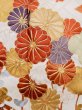 Photo9: L0727Q Used Japanese women Vivid Blue FURISODE long-sleeved / Silk. Chrysanthemum, Cloud, Crossed circles patterns  (Grade B) (9)