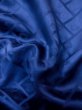 Photo21: L0727Q Used Japanese women Vivid Blue FURISODE long-sleeved / Silk. Chrysanthemum, Cloud, Crossed circles patterns  (Grade B) (21)
