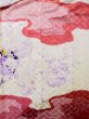 Photo8: L0727R Used Japanese women Pale Red FURISODE long-sleeved / Silk. Peony, Birds, wave, pods, dapple pattern, Abstract pattern  (Grade B) (8)