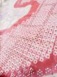 Photo20: L0727R Used Japanese women Pale Red FURISODE long-sleeved / Silk. Peony, Birds, wave, pods, dapple pattern, Abstract pattern  (Grade B) (20)