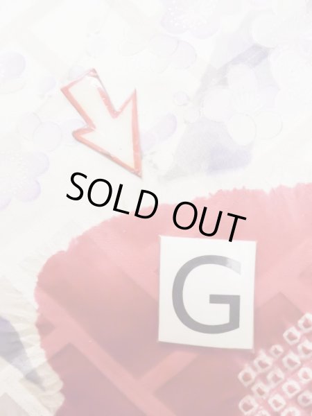 Photo30: L0727R Used Japanese women Pale Red FURISODE long-sleeved / Silk. Peony, Birds, wave, pods, dapple pattern, Abstract pattern  (Grade B) (30)