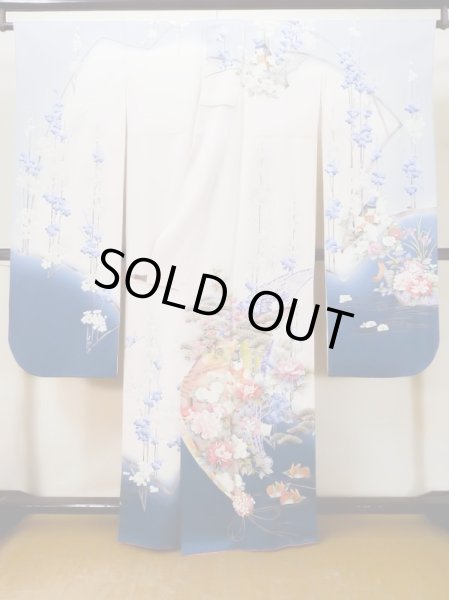 Photo3: L0727S Used Japanese womenPale Light Pink FURISODE long-sleeved / Silk. Kids,   (Grade C) (3)