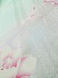 Photo19: L0727T Used Japanese womenPale Light Teal FURISODE long-sleeved / Silk. Peony,   (Grade D) (19)