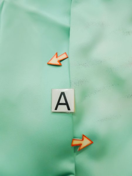 Photo23: L0727T Used Japanese womenPale Light Teal FURISODE long-sleeved / Silk. Peony,   (Grade D) (23)