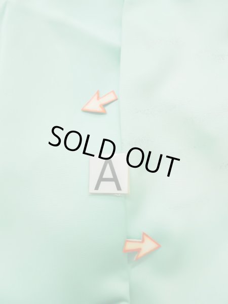 Photo23: L0727T Used Japanese womenPale Light Teal FURISODE long-sleeved / Silk. Peony,   (Grade D) (23)