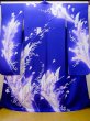 Photo1: L0727U Used Japanese women Vivid Purple FURISODE long-sleeved / Silk. Autumn bellflower,   (Grade B) (1)