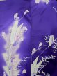 Photo7: L0727U Used Japanese women Vivid Purple FURISODE long-sleeved / Silk. Autumn bellflower,   (Grade B) (7)