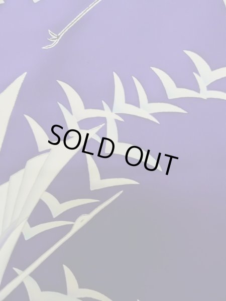 Photo13: L0727U Used Japanese women Vivid Purple FURISODE long-sleeved / Silk. Autumn bellflower,   (Grade B) (13)