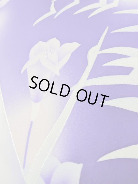 Photo14: L0727U Used Japanese women Vivid Purple FURISODE long-sleeved / Silk. Autumn bellflower,   (Grade B) (14)