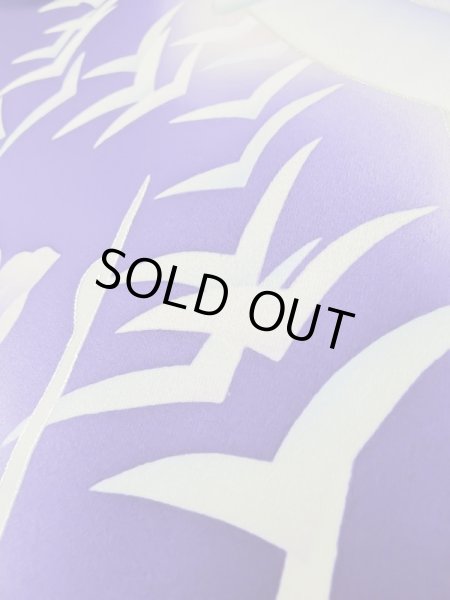 Photo16: L0727U Used Japanese women Vivid Purple FURISODE long-sleeved / Silk. Autumn bellflower,   (Grade B) (16)