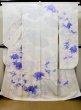 Photo2: L0727X Used Japanese women Light Purple FURISODE long-sleeved / Silk. Peony,   (Grade C) (2)