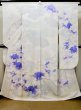 Photo2: L0727X Used Japanese women Light Purple FURISODE long-sleeved / Silk. Peony,   (Grade C) (2)