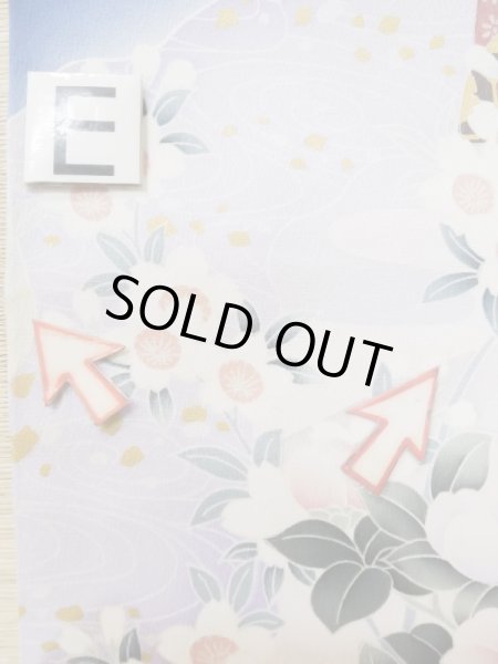 Photo29: L0727Z Used Japanese women Vivid Blue FURISODE long-sleeved / Silk. Peony, Screen, Shell tub pattern  (Grade C) (29)