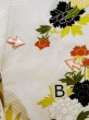 Photo20: L0728A Used Japanese women  Off White FURISODE long-sleeved / Silk. Peony,   (Grade C) (20)