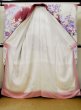 Photo4: L0728B Used Japanese women Pale Red FURISODE long-sleeved / Silk. Peony, Flower cart pattern  (Grade B) (4)