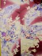 Photo6: L0728B Used Japanese women Pale Red FURISODE long-sleeved / Silk. Peony, Flower cart pattern  (Grade B) (6)