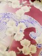 Photo12: L0728B Used Japanese women Pale Red FURISODE long-sleeved / Silk. Peony, Flower cart pattern  (Grade B) (12)