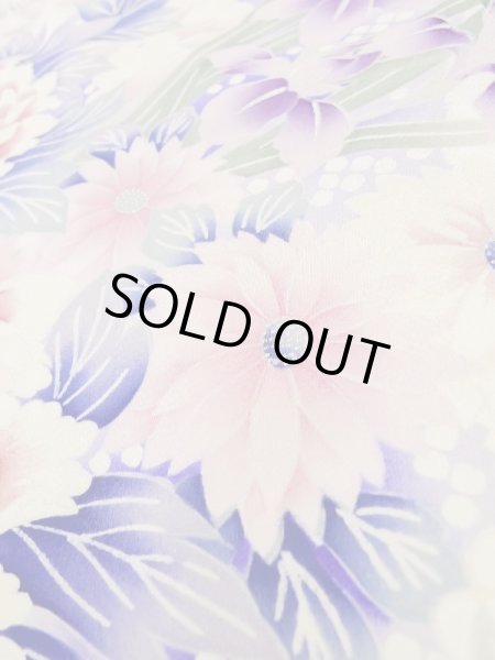 Photo14: L0728B Used Japanese women Pale Red FURISODE long-sleeved / Silk. Peony, Flower cart pattern  (Grade B) (14)