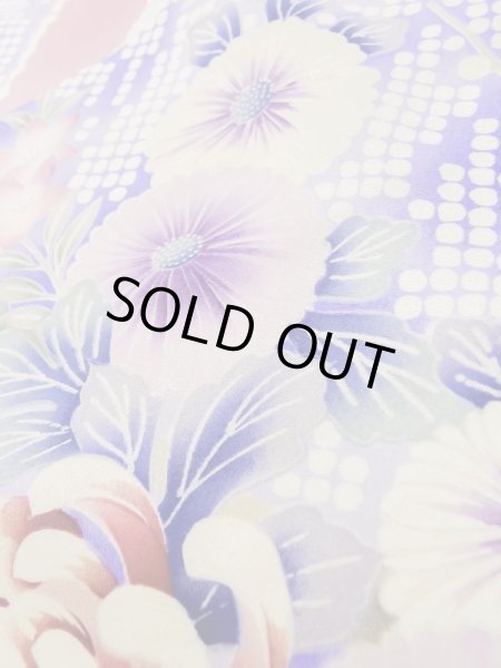 Photo16: L0728B Used Japanese women Pale Red FURISODE long-sleeved / Silk. Peony, Flower cart pattern  (Grade B) (16)