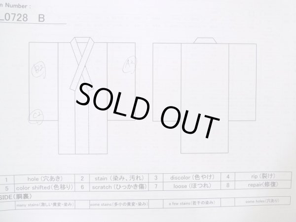 Photo19: L0728B Used Japanese women Pale Red FURISODE long-sleeved / Silk. Peony, Flower cart pattern  (Grade B) (19)