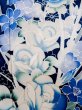 Photo10: L0728D Used Japanese women Vivid Blue FURISODE long-sleeved / Silk. Flower,   (Grade A) (10)