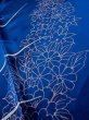 Photo15: L0728D Used Japanese women Vivid Blue FURISODE long-sleeved / Silk. Flower,   (Grade A) (15)