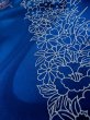 Photo16: L0728D Used Japanese women Vivid Blue FURISODE long-sleeved / Silk. Flower,   (Grade A) (16)