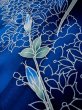 Photo17: L0728D Used Japanese women Vivid Blue FURISODE long-sleeved / Silk. Flower,   (Grade A) (17)