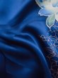 Photo19: L0728D Used Japanese women Vivid Blue FURISODE long-sleeved / Silk. Flower,   (Grade A) (19)